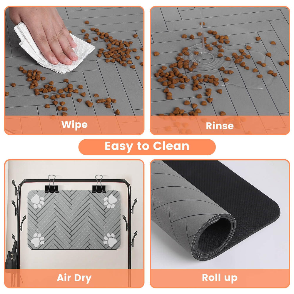 DK177 Pet Feeding Mat easy-clean surface resists hair and dust
