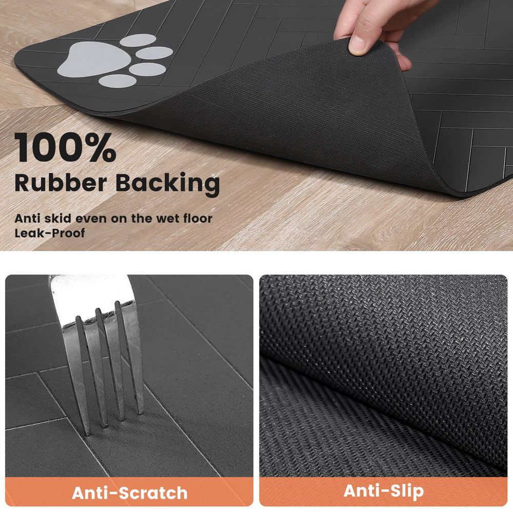DK177 pet-feeding-mat nonslip-back stays in place during feeding.