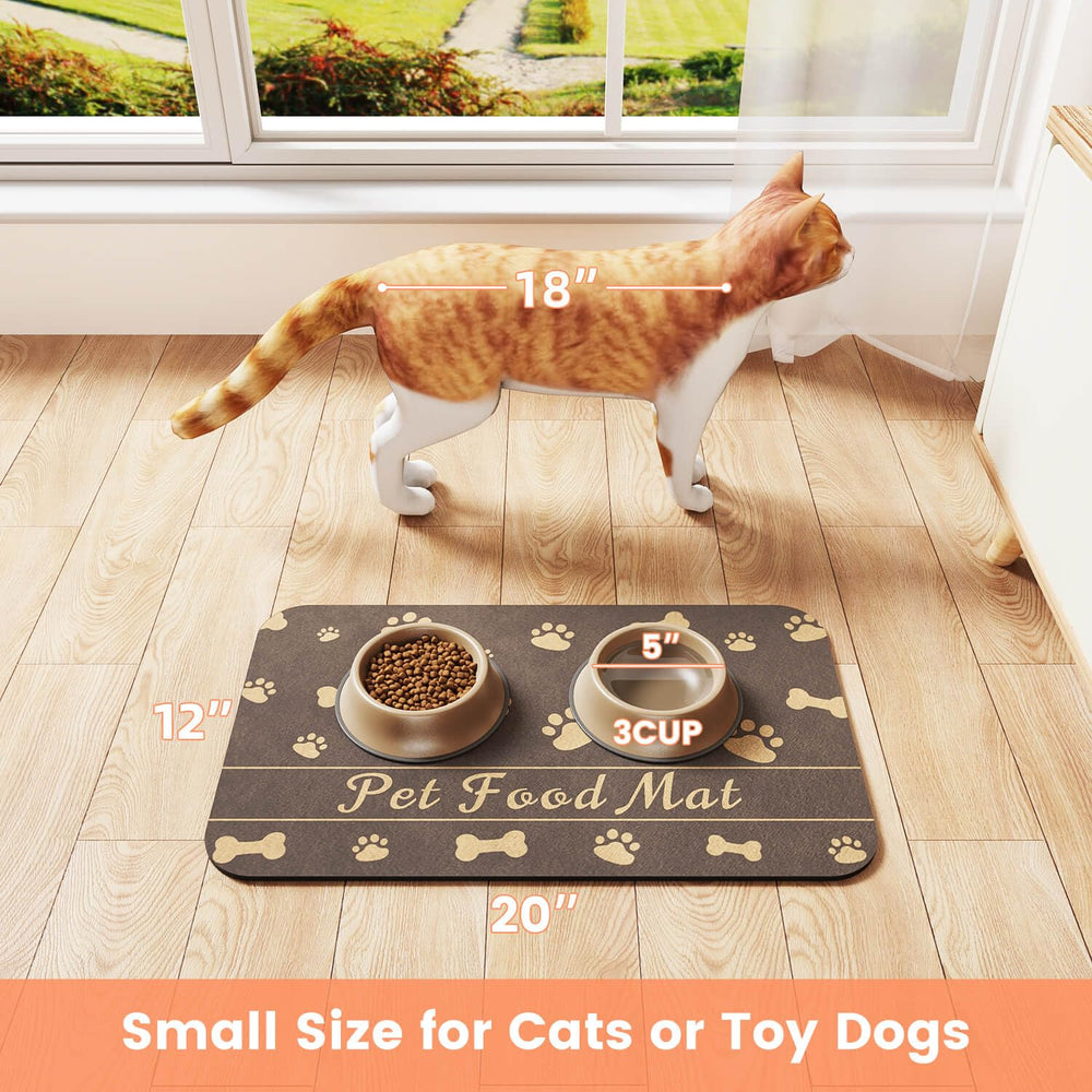 DK177 Pet Feeding Mat size 24x16 brown fits bowls well.