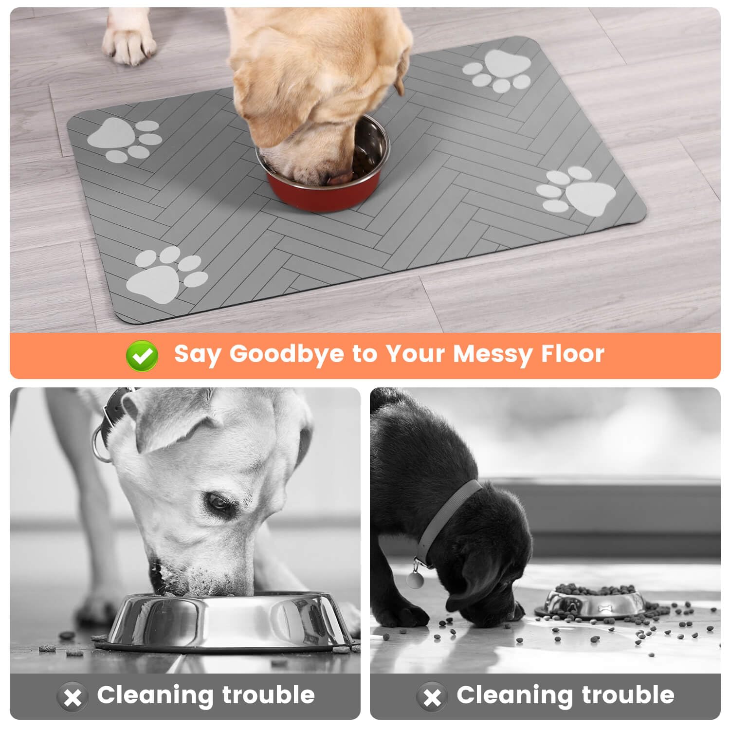 DK177 Pet Feeding Mat waterproof back guards against leaks
