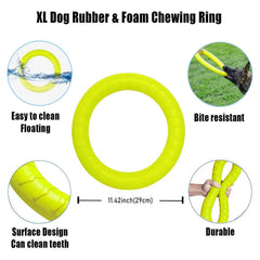 DLDER floating disc in water-ready pose, ideal for beach or pool fetch.