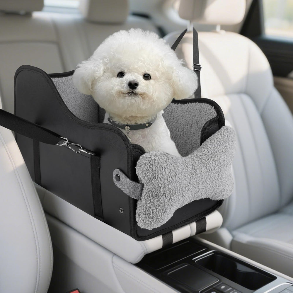 DMDMBSR dog car seat in console view with soft cushion for small dogs