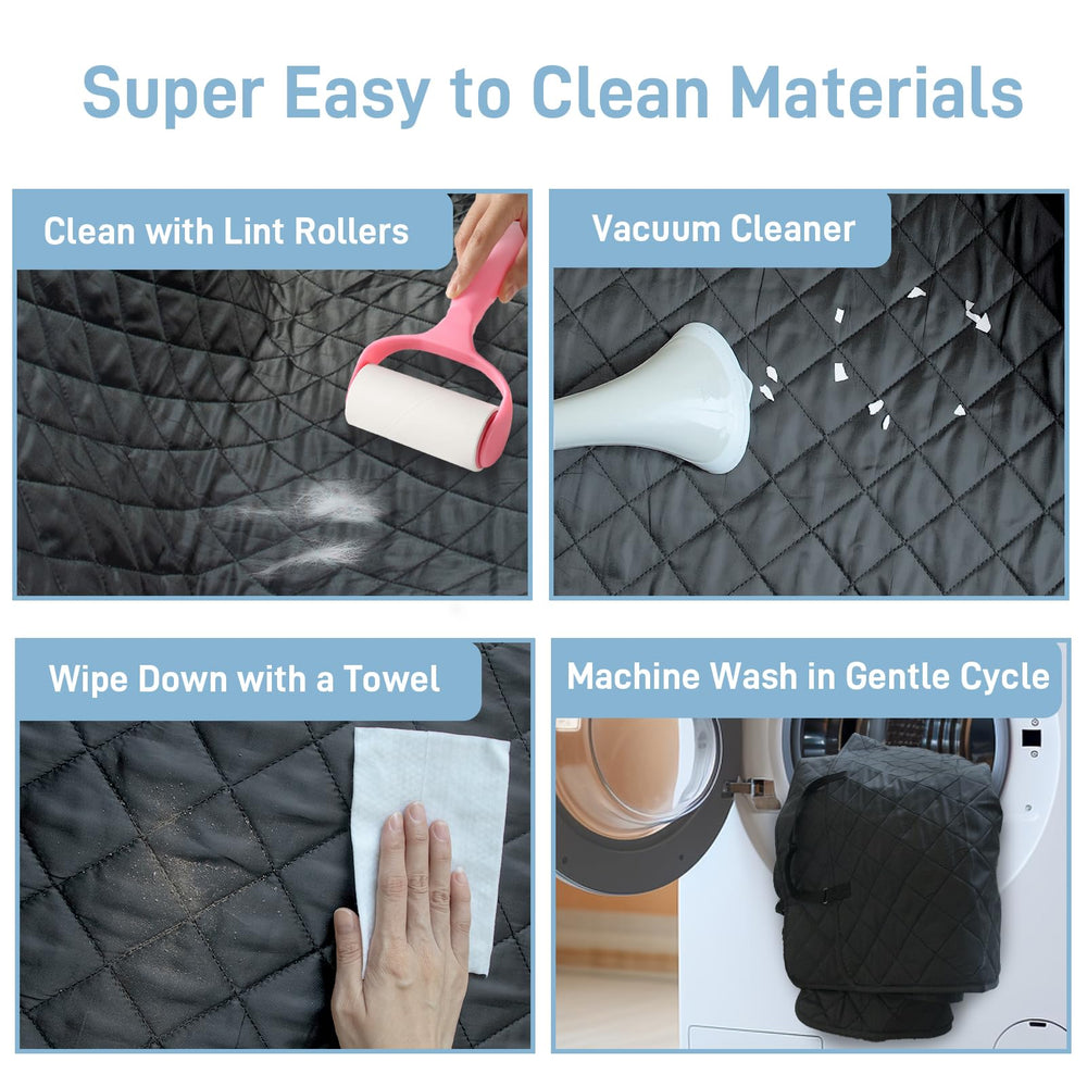 DMS PROTECTOR machine washable for quick cleanups after road trips.
