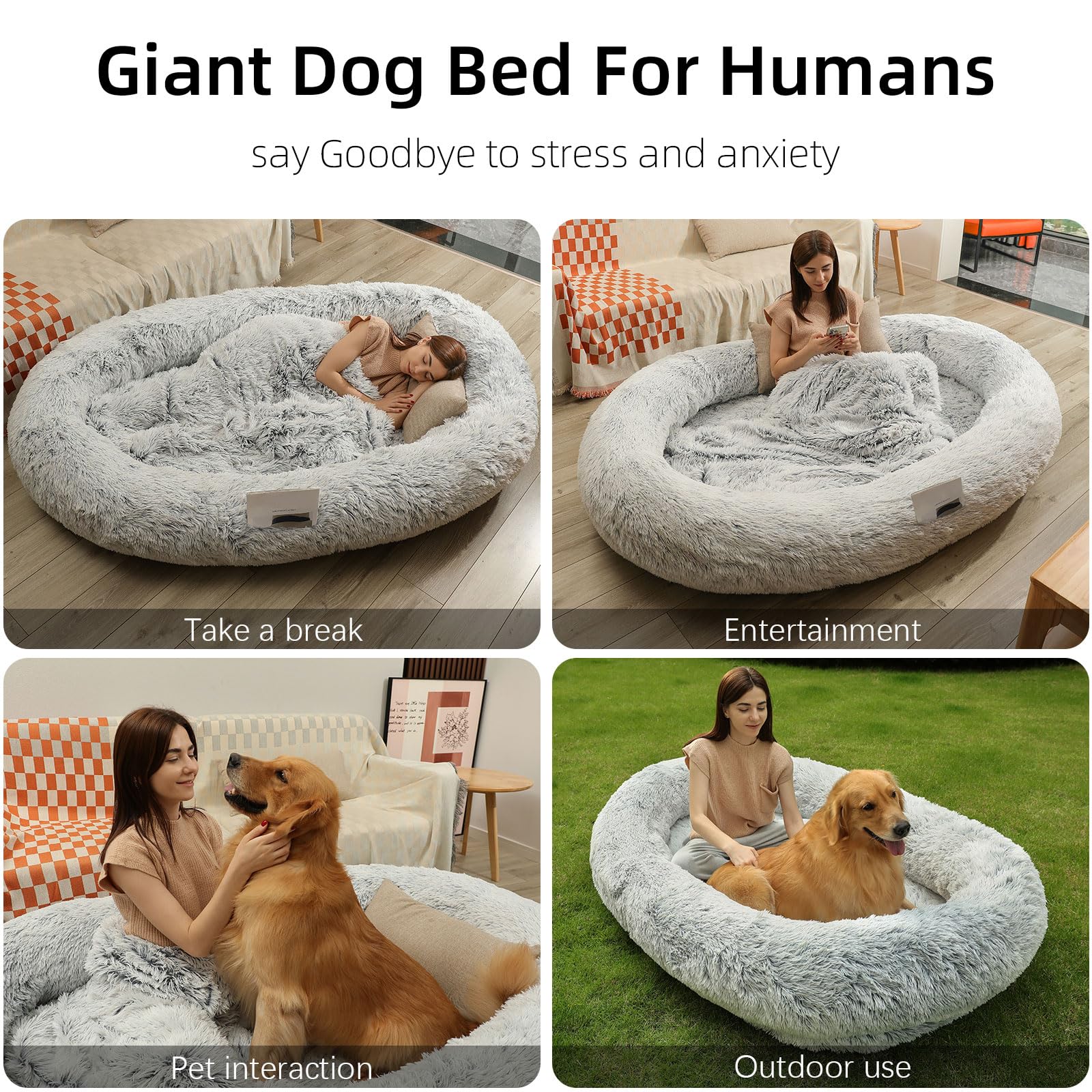 DMTINTA large dog bed foam detail shows supportive wave foam