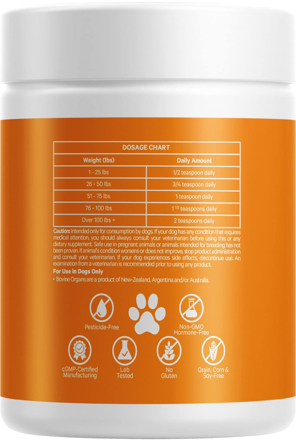DNA PET Happy Healthy Organs bottle seal and cap highlight freshness.