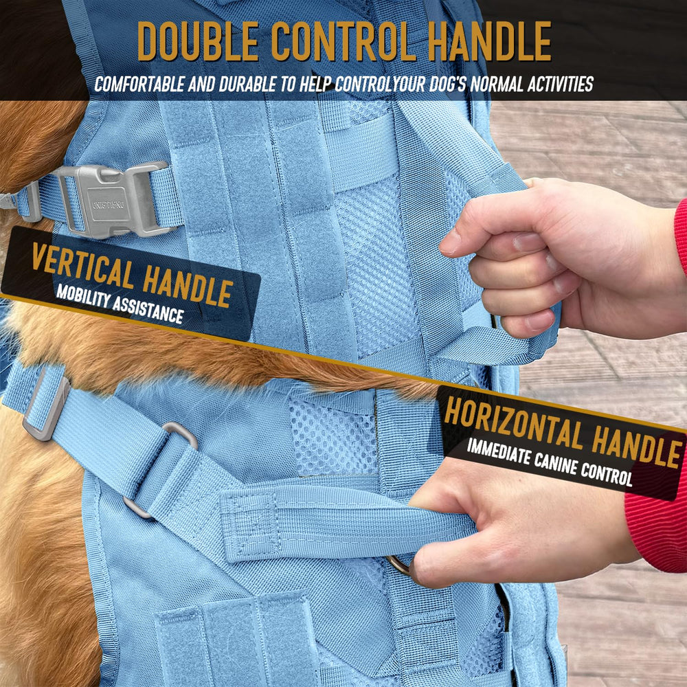 Dnallrino harness made of 1200D nylon offering dirt and abrasion resistance outdoors.