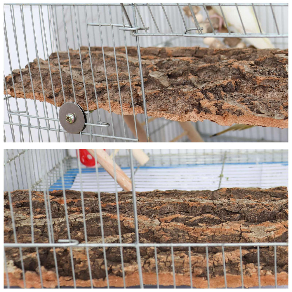 Dnoifne cork bark closeup shows texture ideal for beak maintenance chewing