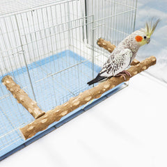 Dnoifne pepper wood parrot stand branch shows natural grip for secure perching.