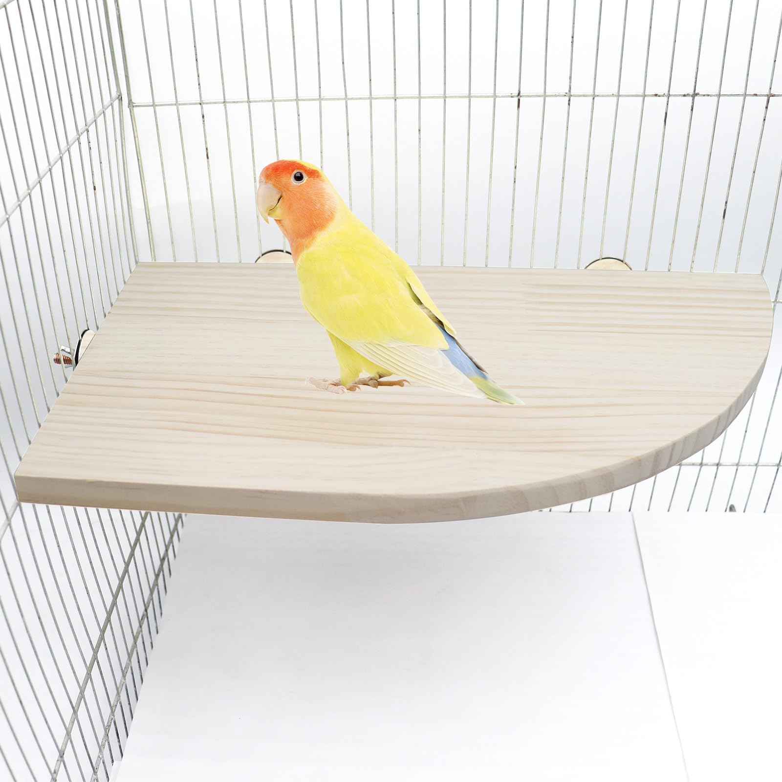 Dnoifne perch stand assembly butterfly nuts shows easy, tool-free installation for secure cage setup.