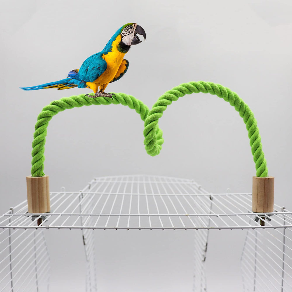 Dnoifne perch wood ends provide natural chewing surface for parrots.