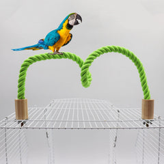 Dnoifne perch wood ends provide natural chewing surface for parrots.