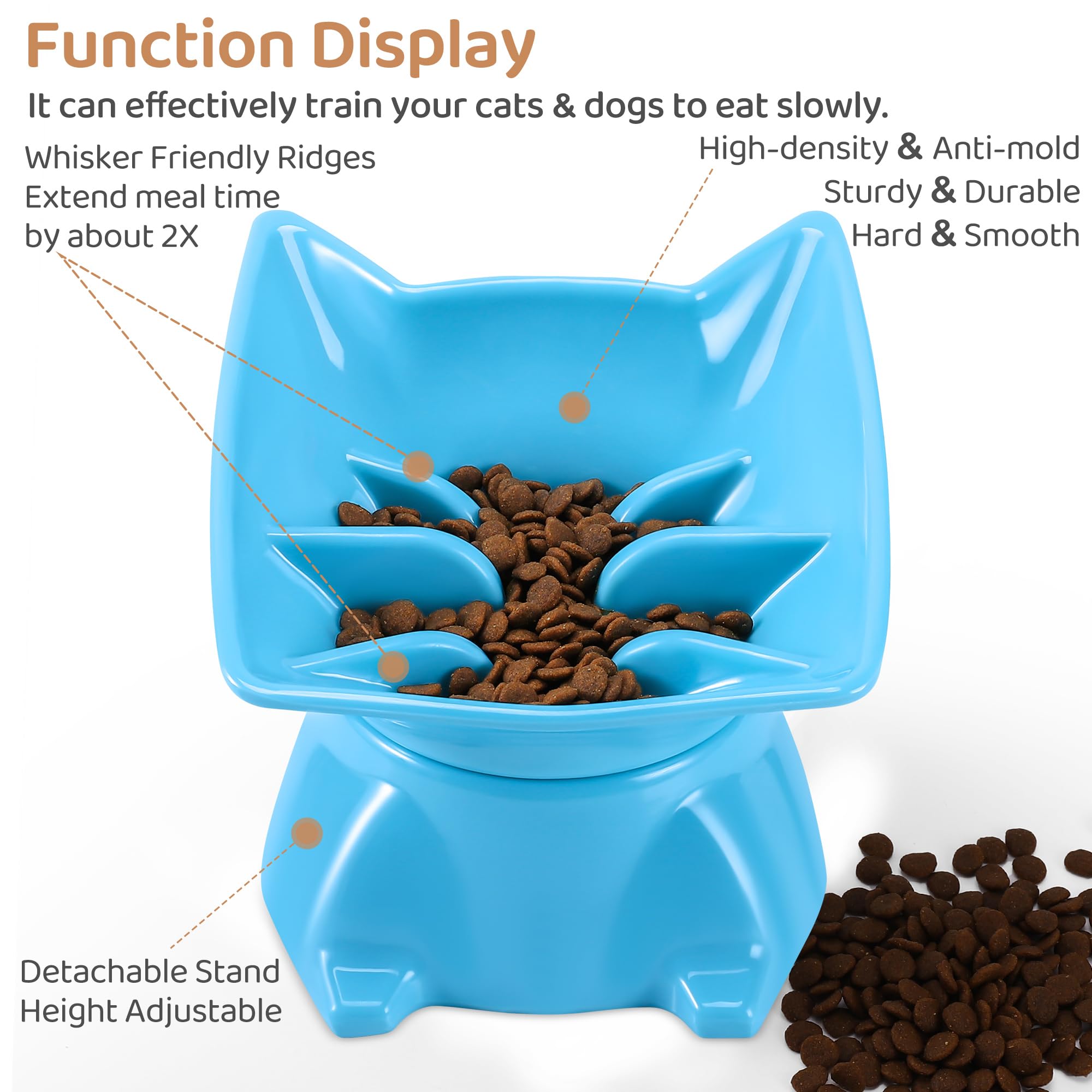 DNOYEUS dishwasher-safe elevated pet bowl made of melamine for easy cleaning