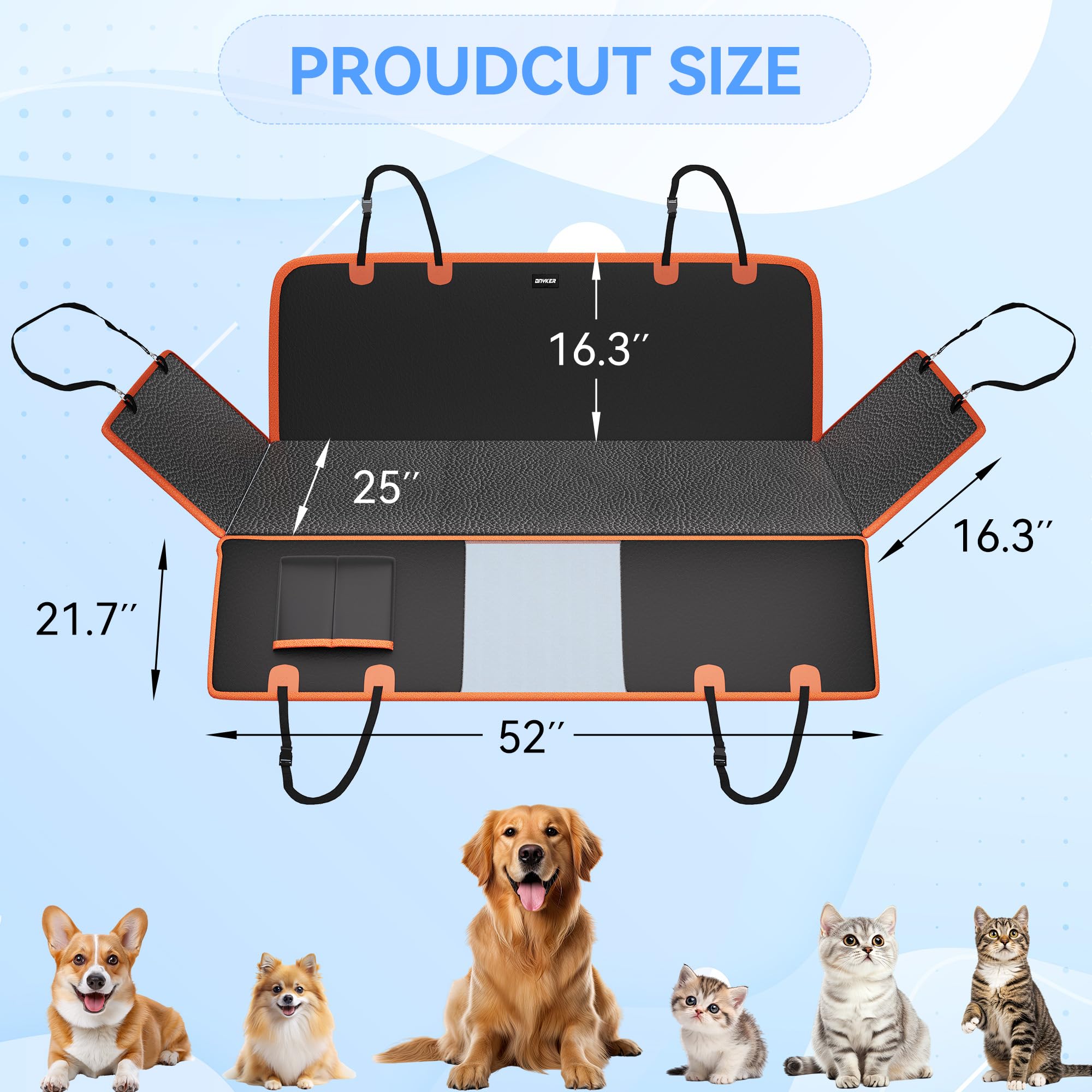 DNYKER mesh window highlights airflow for pets during rides.