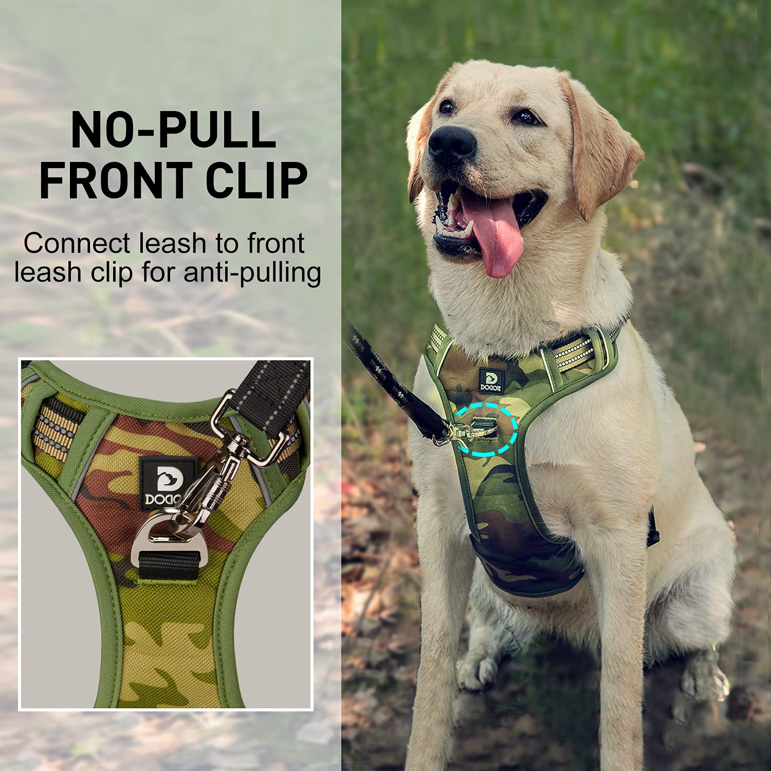 Dociote padded oxford harness provides comfort and durability