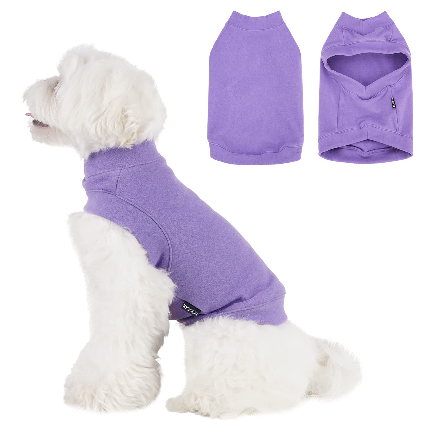 Dociote soft fleece dog sweatshirt front view keeps small dogs warm and comfy