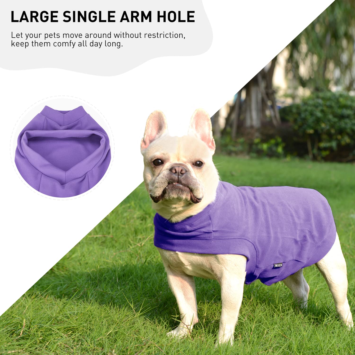 Dociote soft fleece dog sweatshirt stretchy fit highlights snug yet comfy coverage