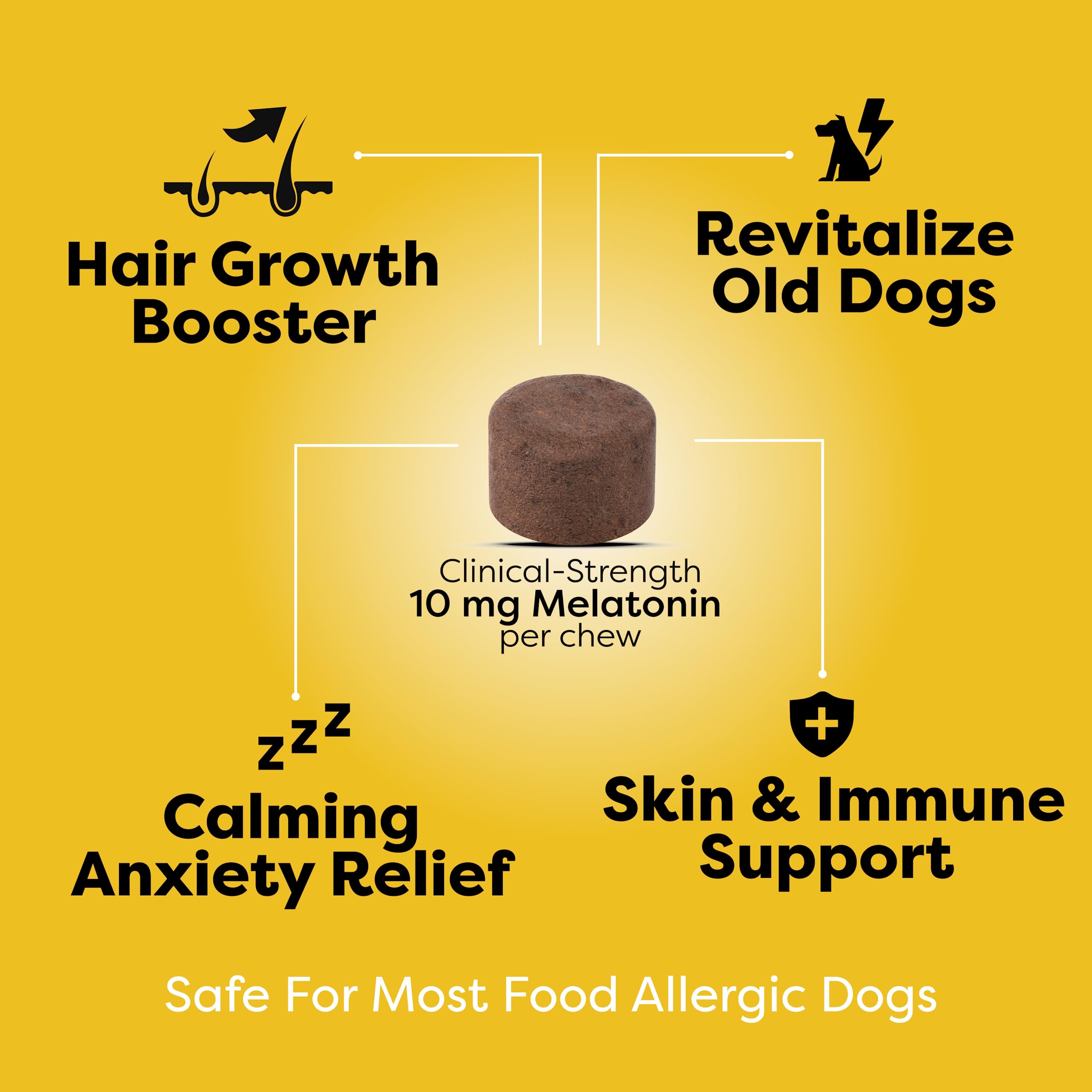 Doc Itchy packaging front highlights senior dog support and allergen-safe ingredients.