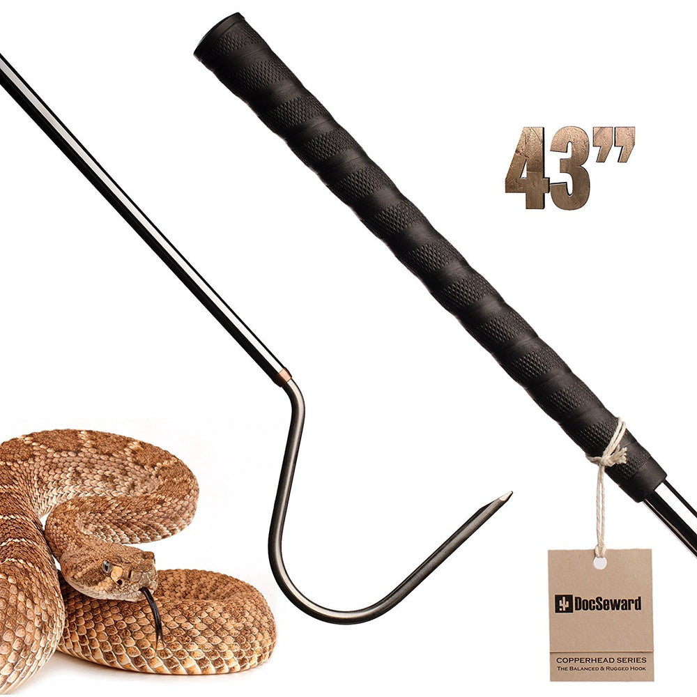 DocSeward Copperhead 43in in hand for safe snake handling.