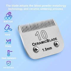 DODAER 10# blade in Andis-compatible clipper delivering precise 1.5mm cuts.