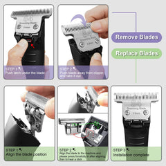 DODAER 440C stainless steel blade close-up showing sharp, hard edge for reliable grooming.
