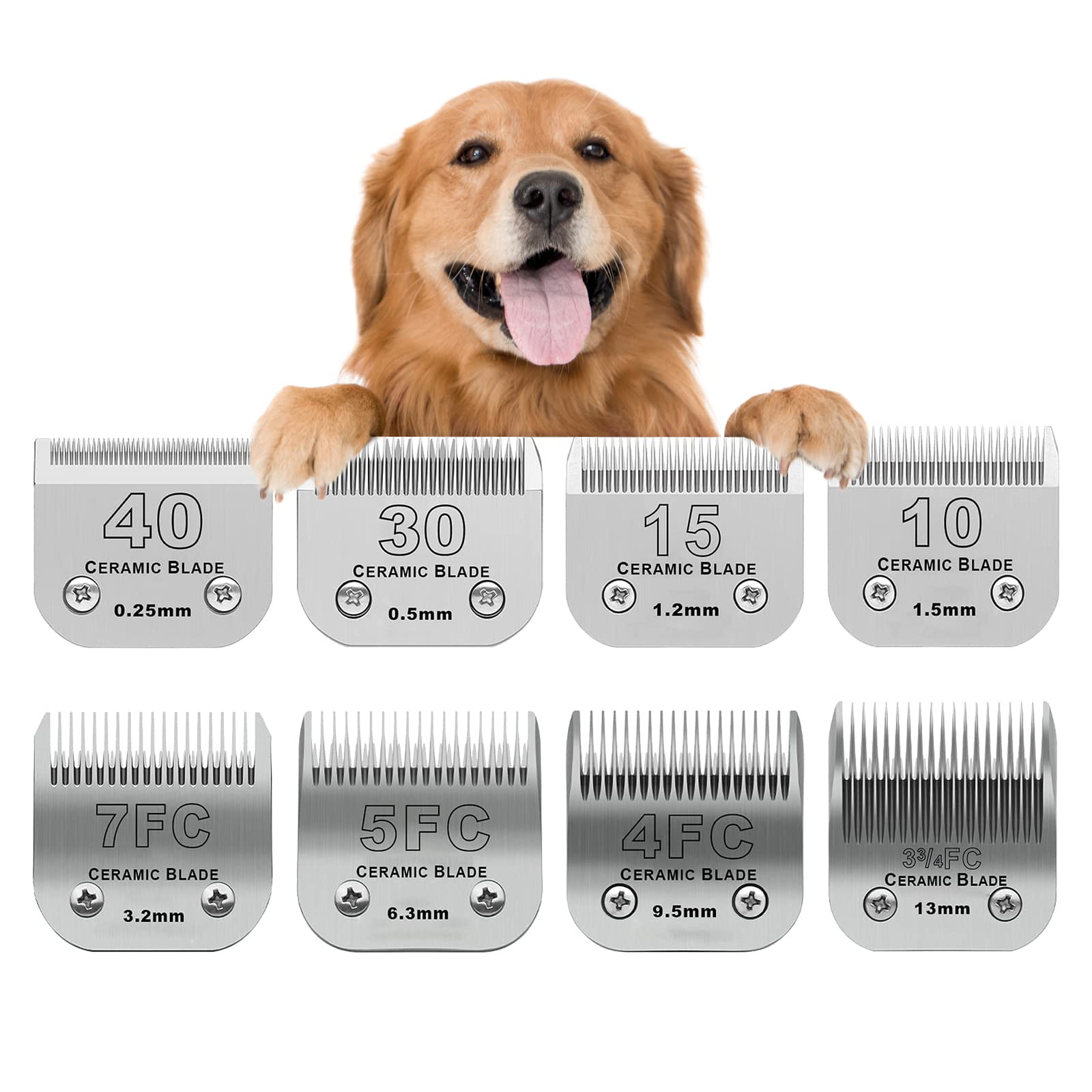 DODAER 8-pack blades packaging close-up for precise pet grooming options.