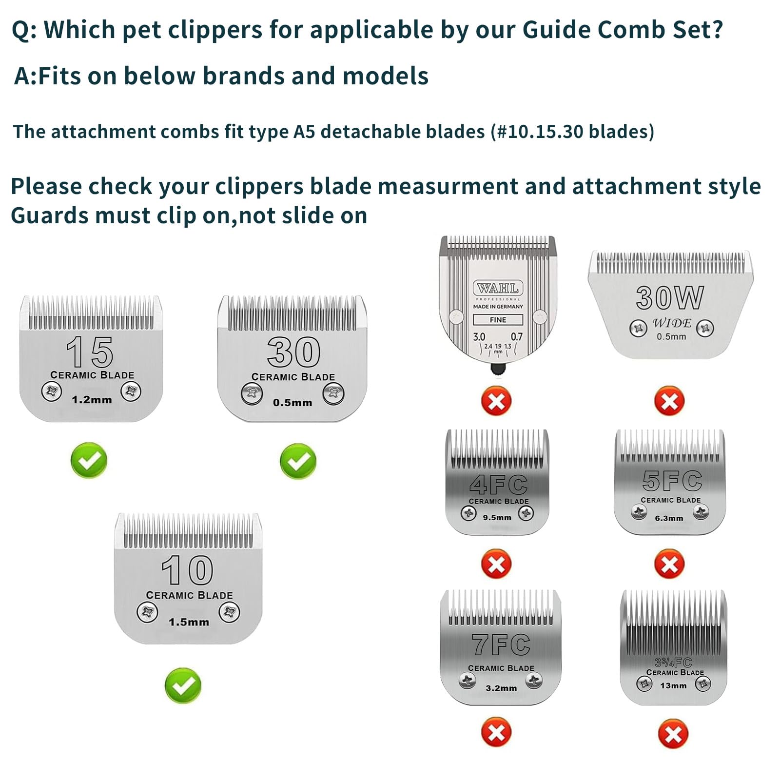 DODAER animal stainless steel attachment 3-25mm guide comb for complete coat-length options