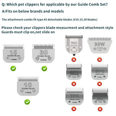 DODAER animal stainless steel attachment 3-25mm guide comb for complete coat-length options