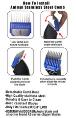 DODAER animal stainless steel attachment guide combs box for easy storage
