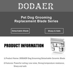 DODAER blade sizes chart closeup for 0.25–9.5mm trims
