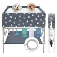 Doerpuz dog bathtub full setup demonstrating easy indoor bathing with ergonomic design.