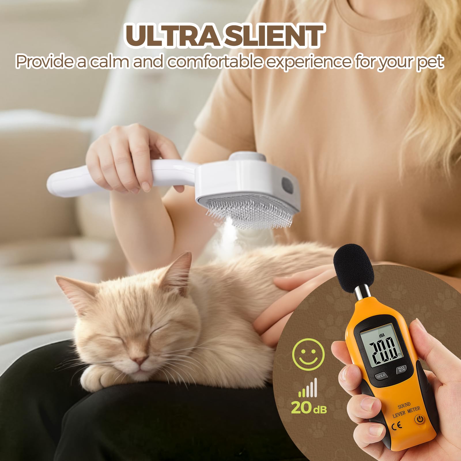 Doffur cat steam brush gentle bristles massage while detangling