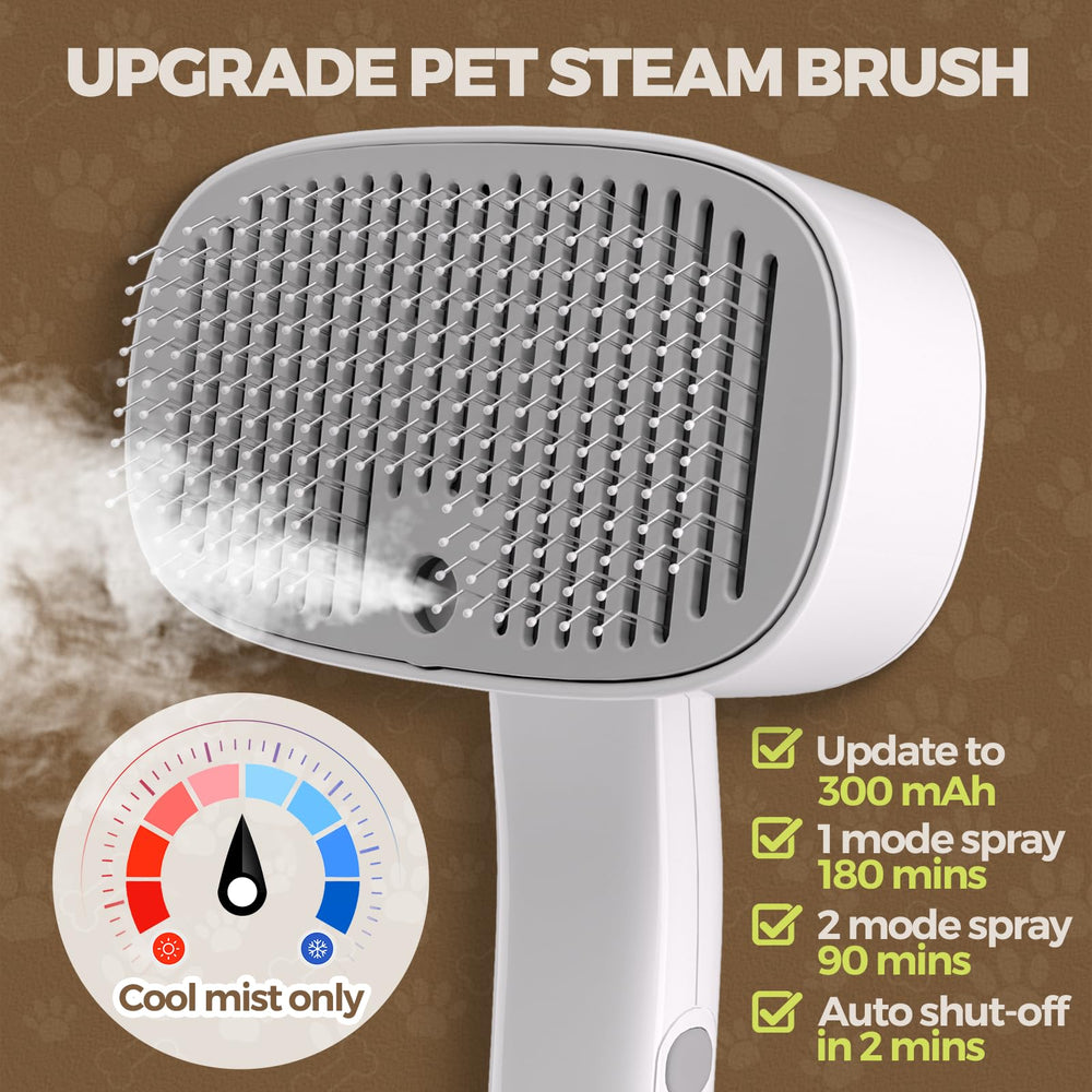 Doffur cat steam brush self-cleaning action simplifies maintenance
