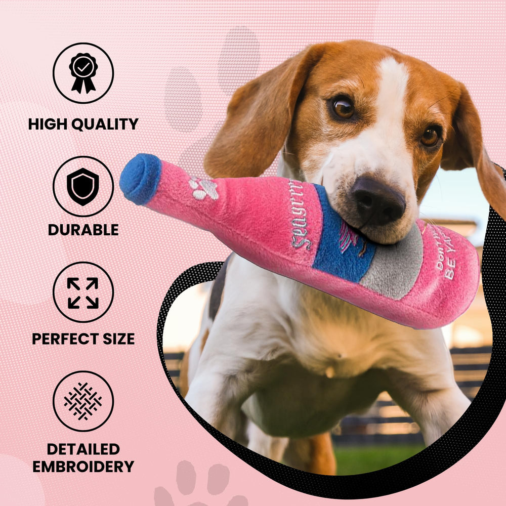 Dog Diggin Designs Libation Station 9in plush is compact for travel fetch.