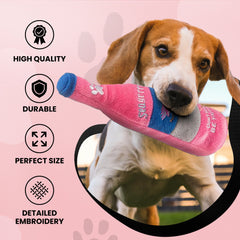 Dog Diggin Designs Libation Station 9in plush is compact for travel fetch.
