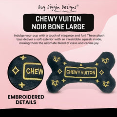 Dog Diggin Designs Runway Pup ball toy shines with fashion-forward motifs during fetch.
