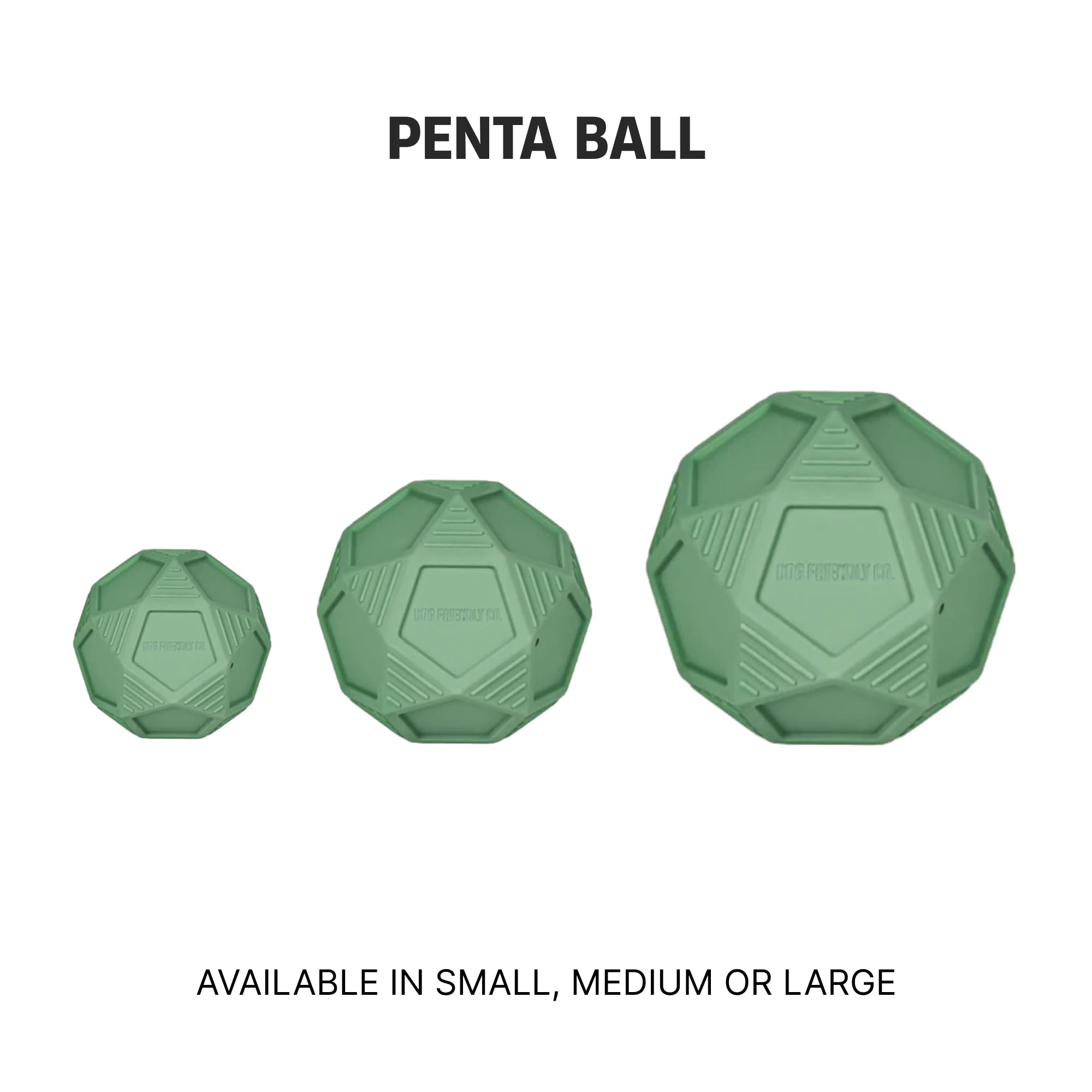 Dog Friendly Co Penta Ball in-use-action-playtime demonstrates interactive exercise for dogs of all sizes.