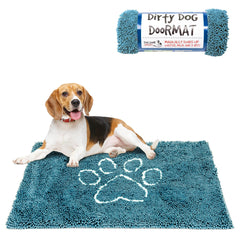 Dog Gone Smart Dirty Dog Doormat close-up shows high moisture capture for muddy paws.