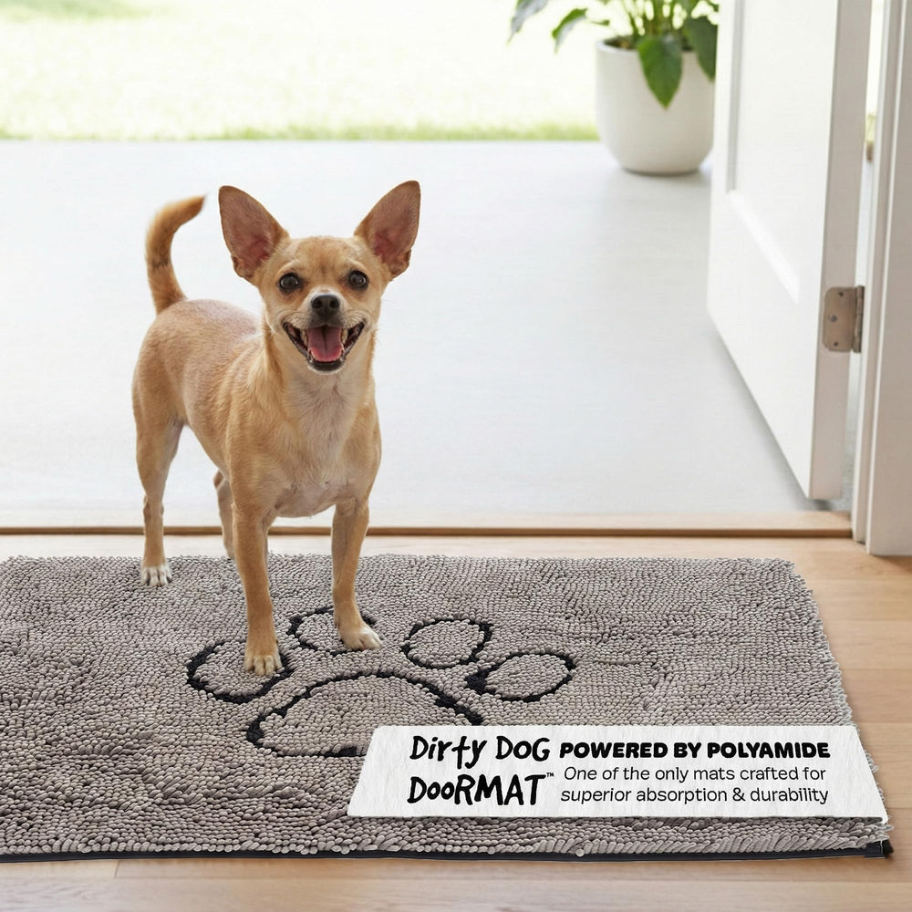 Dog Gone Smart Dirty Dog Doormat absorption closeup highlights high water uptake
