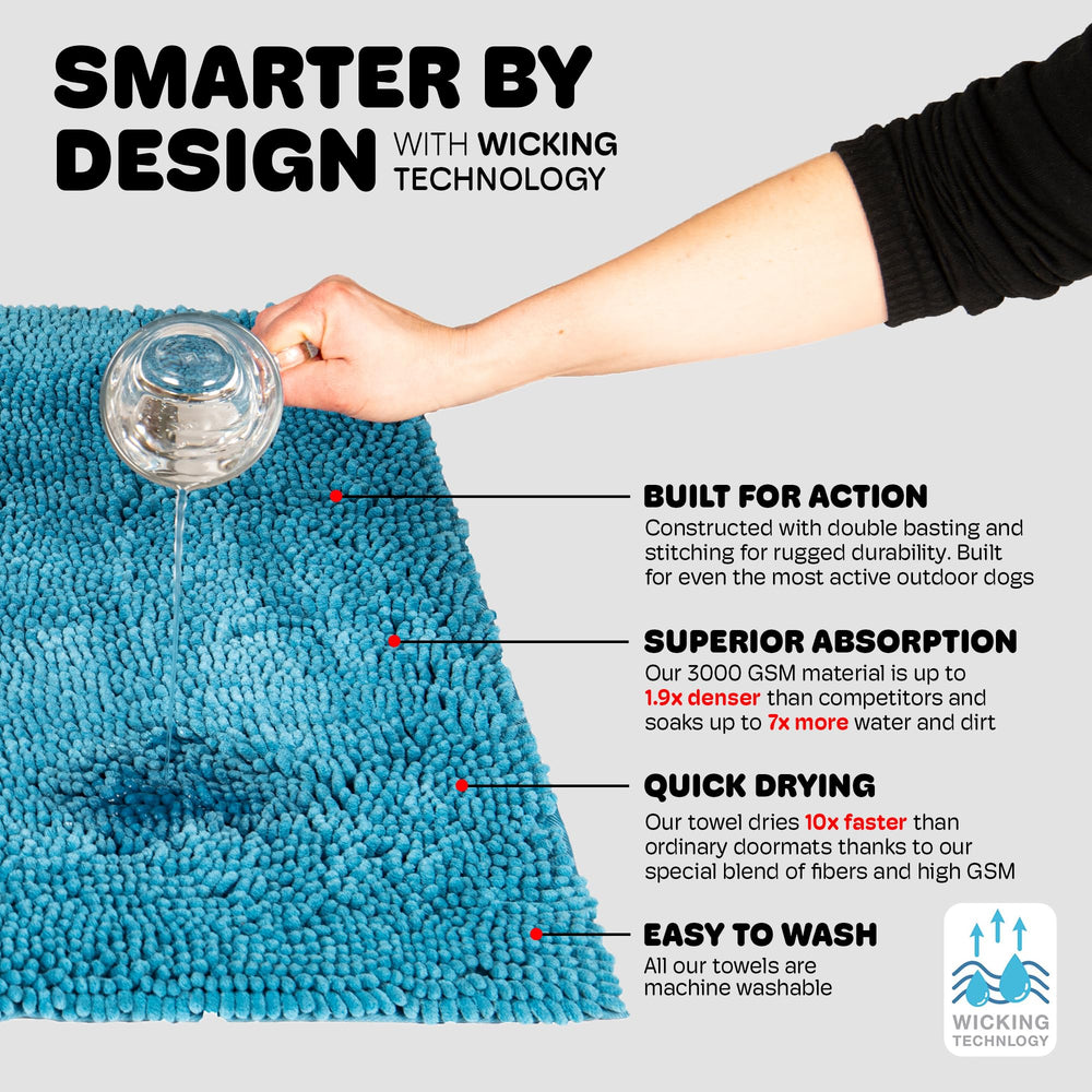 Dog Gone Smart Dirty Dog Doormat Aqua entryway use in home keeps floors cleaner