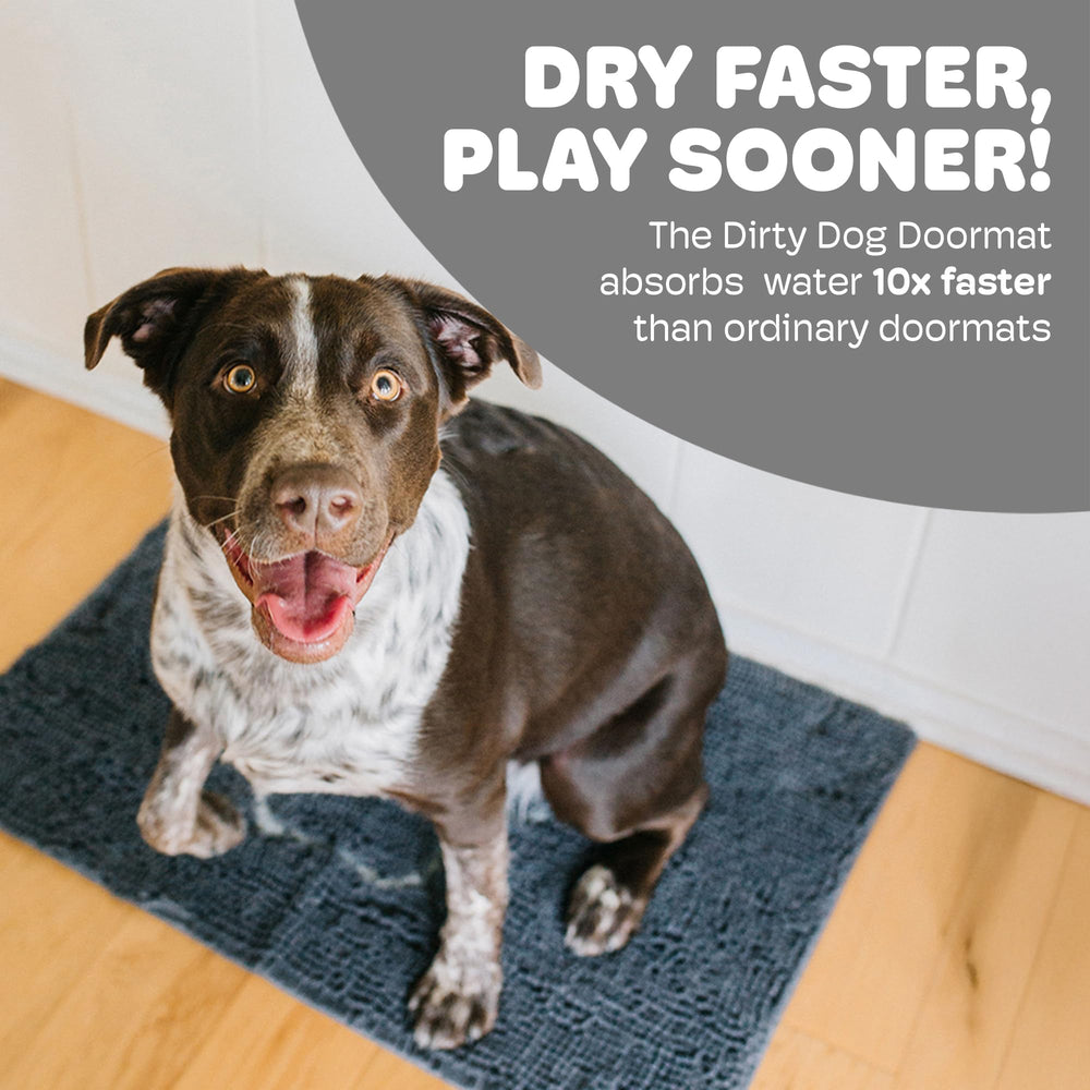 Dog Gone Smart Dirty Dog Doormat backing gripper demonstrates secure non-slip backing for busy homes