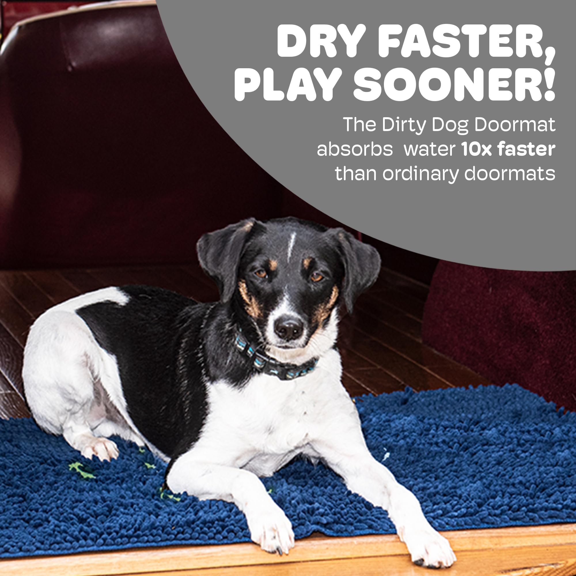 Dog Gone Smart Dirty Dog Doormat plush microfiber texture provides cozy paw comfort