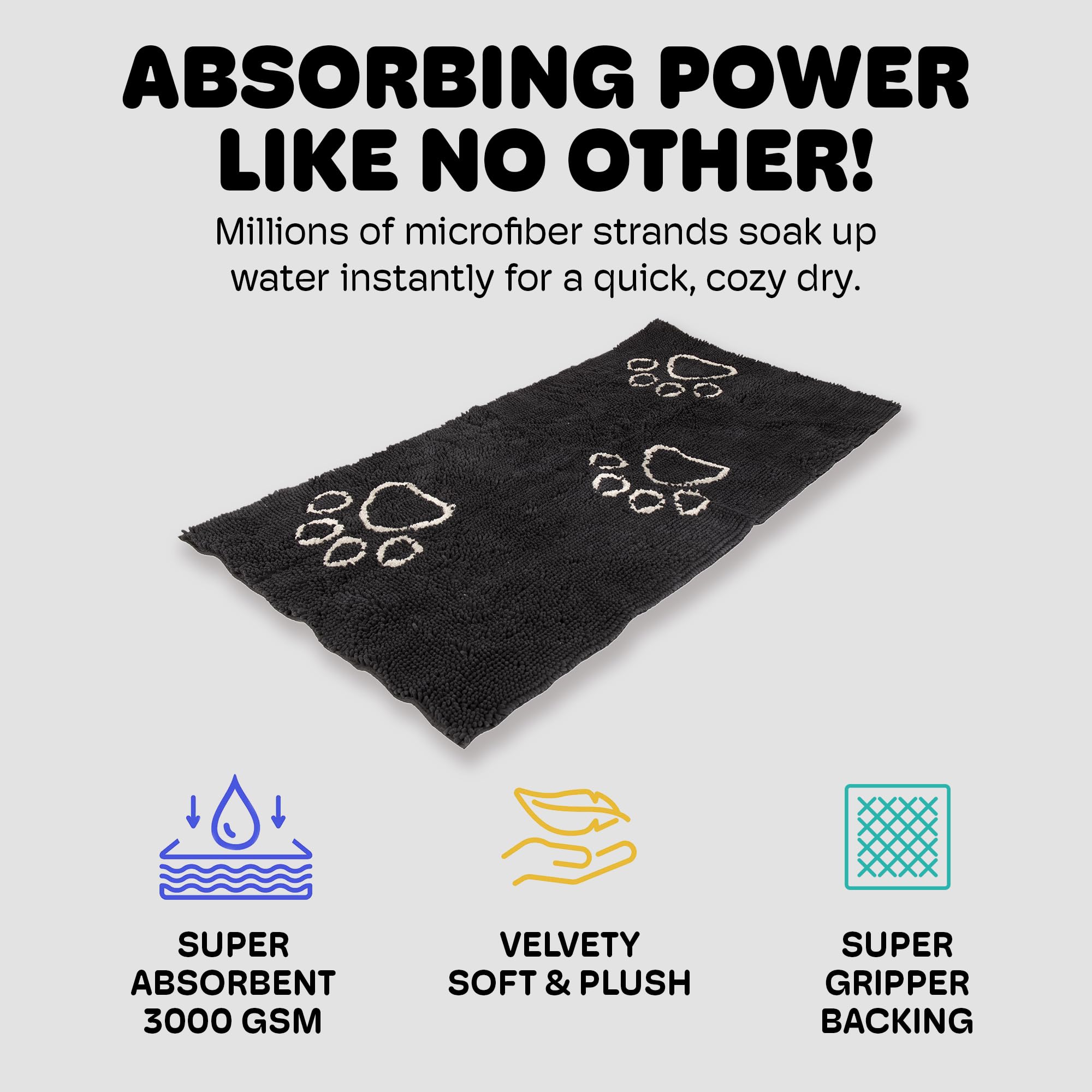 Dog Gone Smart Dirty Dog Doormat plush texture highlights soft fibers ideal for paw comfort
