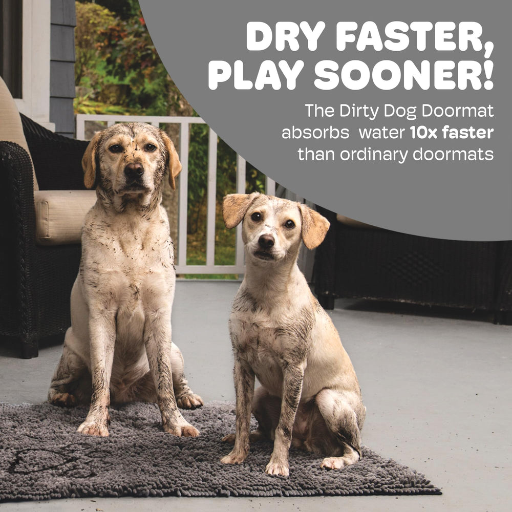 Dog Gone Smart Dirty Dog Doormat rapid drying action demonstrates quick moisture reduction
