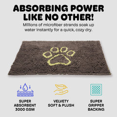 Dog Gone Smart Dirty Dog Doormat rapid-drying action highlights quick moisture loss