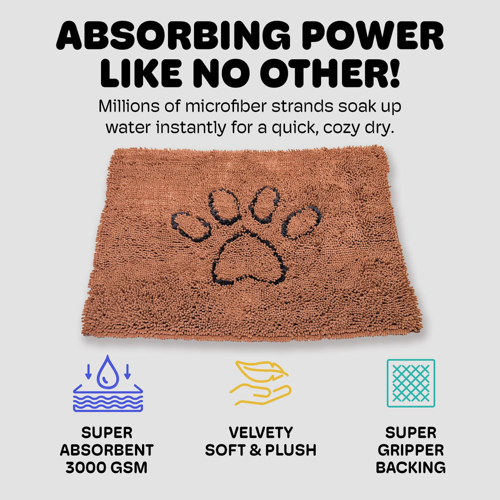 Dog Gone Smart Dirty Dog Doormat rapid-drying action supports quick reuse after walks.