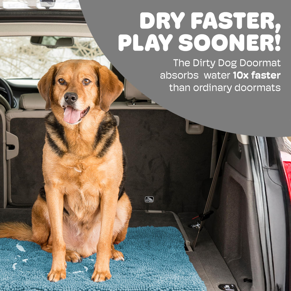 Dog Gone Smart Dirty Dog Doormat soft plush fiber offers cozy paws and comfortable rest.