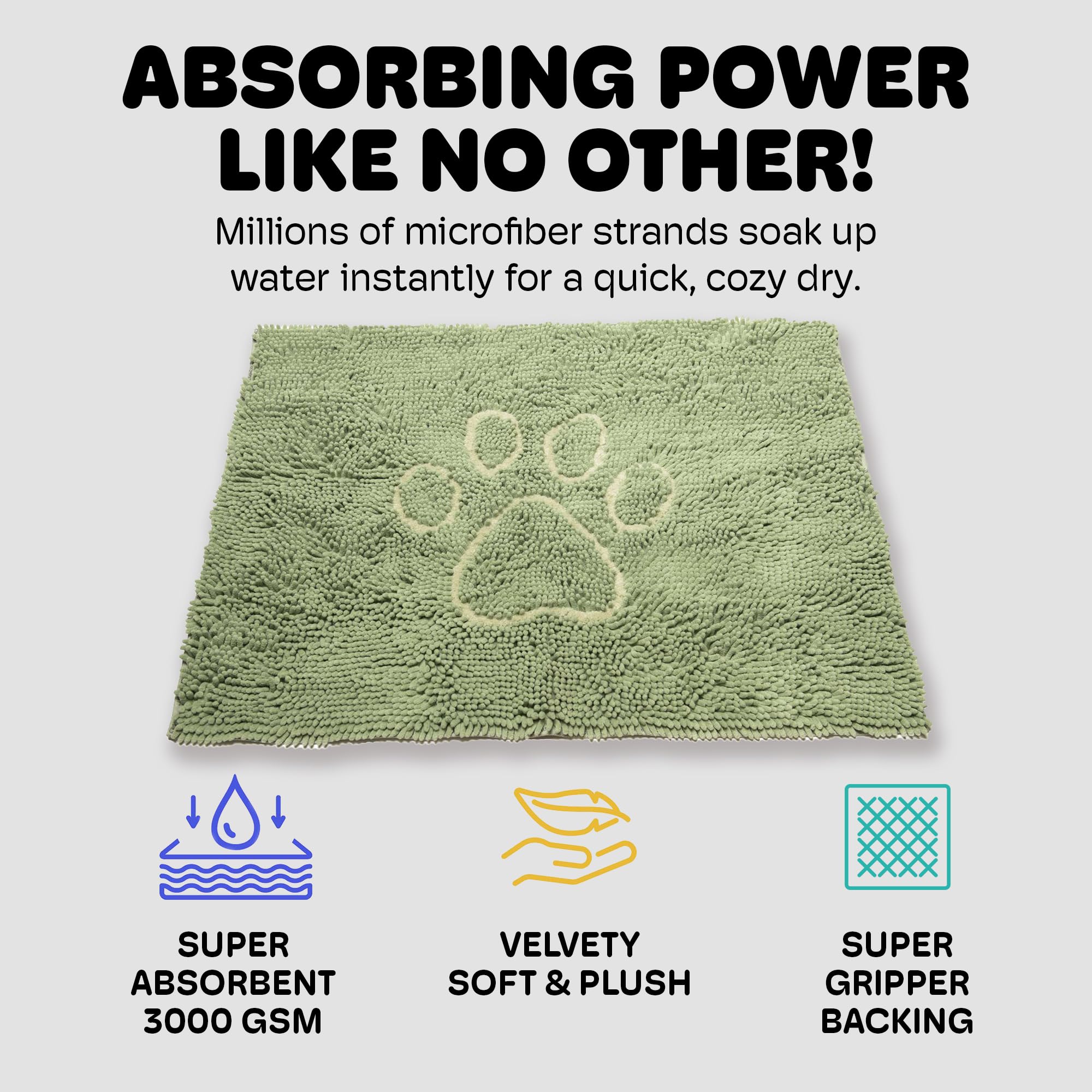 Dog Gone Smart Dirty Dog Doormat plush velvet texture for paw comfort