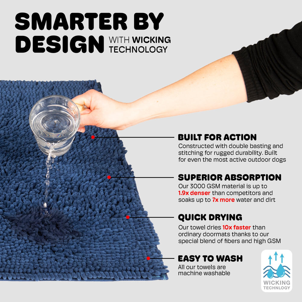 Dog Gone Smart Dirty Dog Doormat stay-put backing prevents slipping on smooth floors.