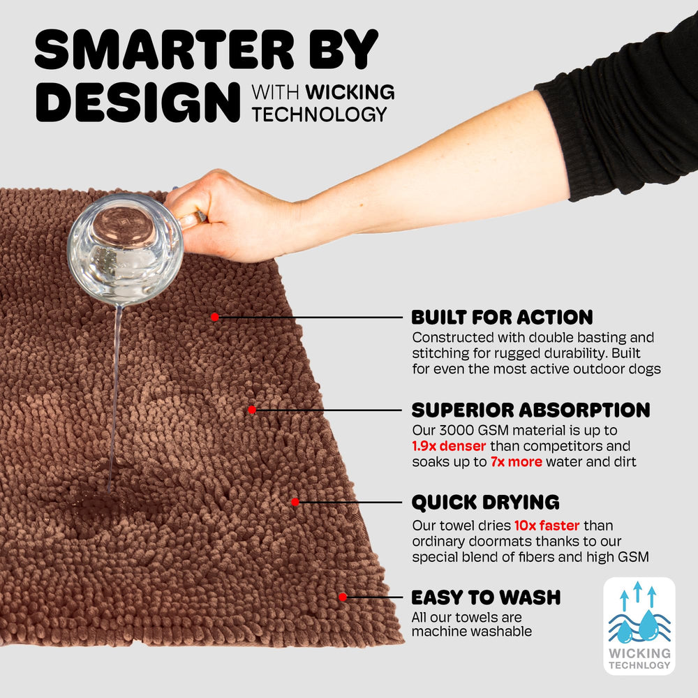 Dog Gone Smart Dirty Dog Doormat stay-put backing prevents sliding on floors