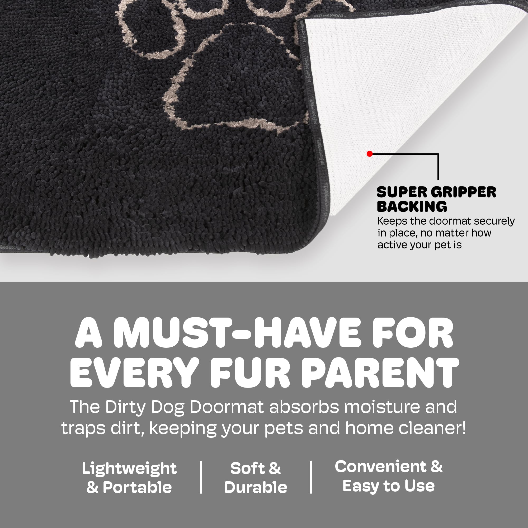 Dog Gone Smart Dirty Dog Doormat super gripper back keeps mat in place